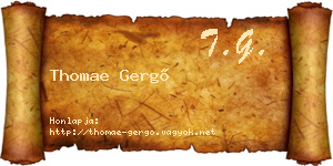 Thomae Gergő névjegykártya